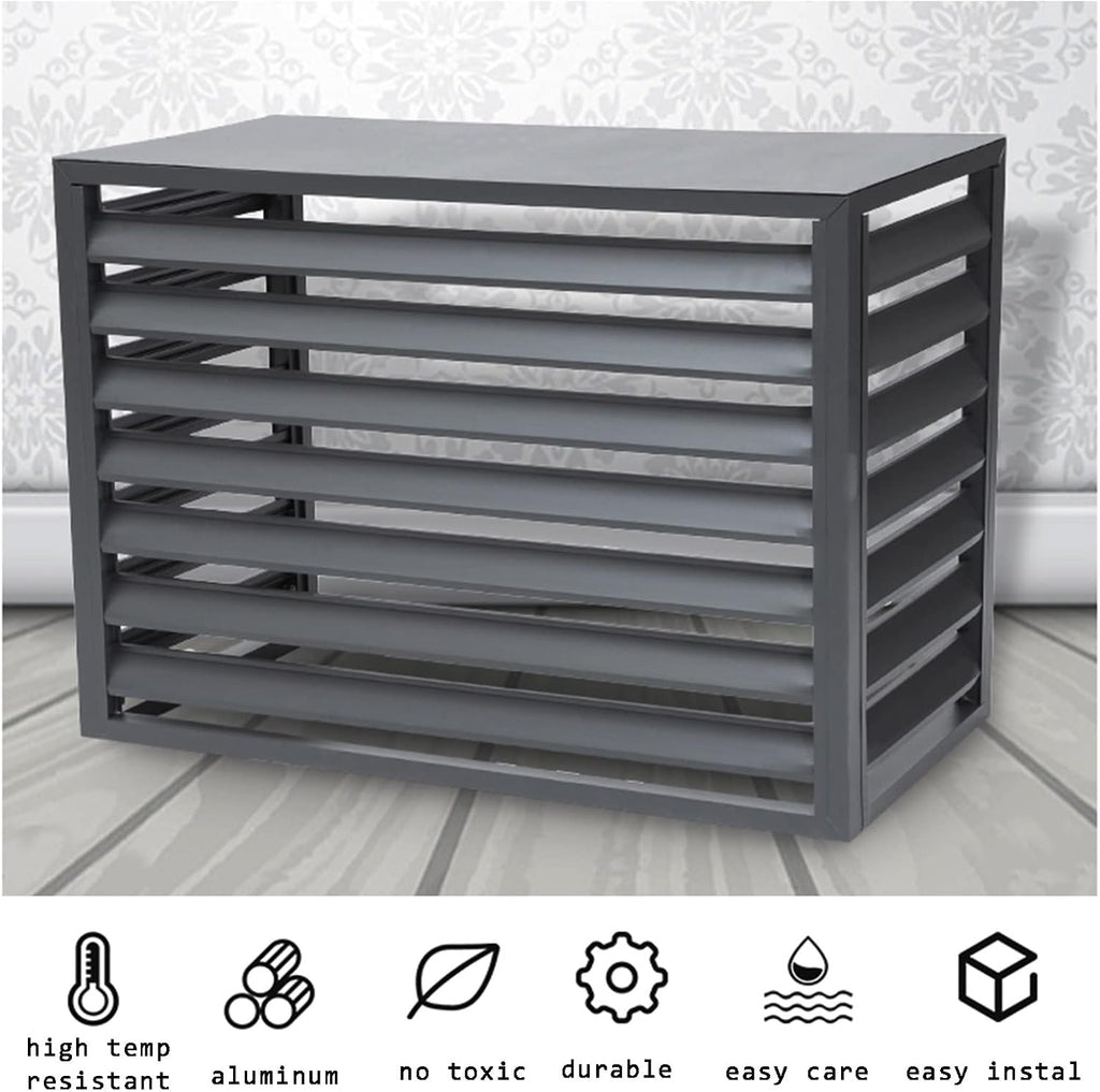 GENERIC Écran De Clôture Pour Climatiseur Extérieur – Couvercle En Alliage D'aluminium Et Volets Anti-corrosion Pour Unité AC Blanc élégant Taille 2-3P Solution Extérieure