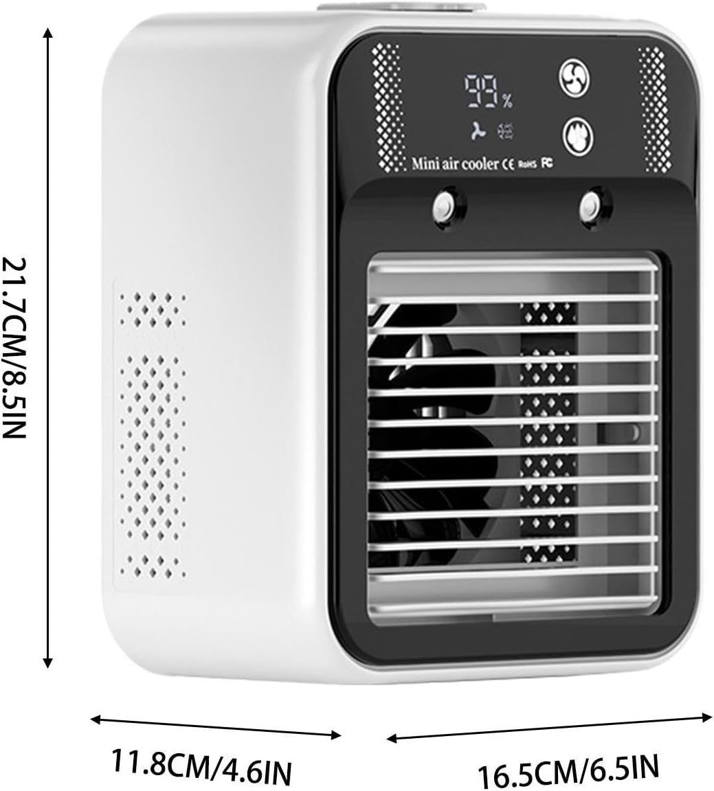  Petit Climatiseur Portable - Ventilateurs Silencieux Rafraîchissants,Ventilateur Climatiseur Portable 2 Vitesses | Pour Dortoir, Cuisine, Bureau, Garage, Lieu De Travail, Chambre, Maison