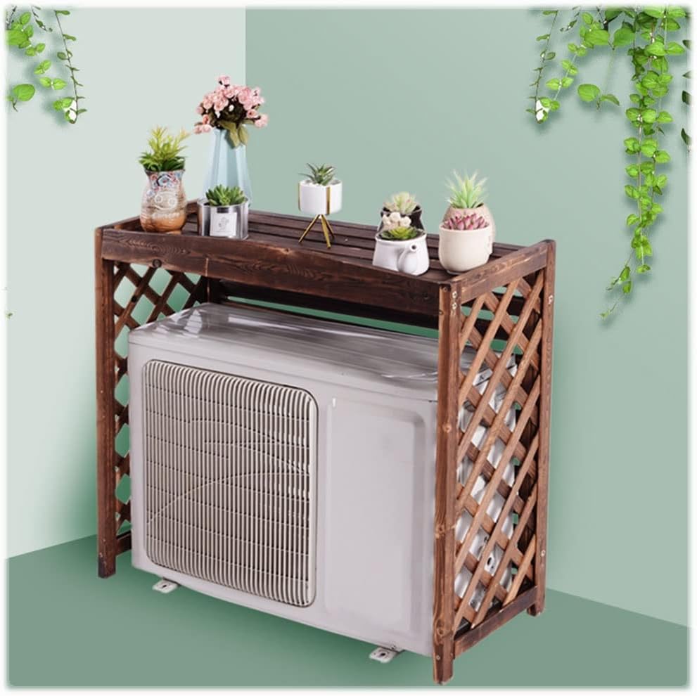 GENERIC Housse Imperméable En Bois Massif Pour Climatiseur Et Clôture D'intimité – Support De Fleurs D'extérieur En Bois 100 X 43 X 94 Cm Résistant Aux Intempéries – Décoration De Jardin