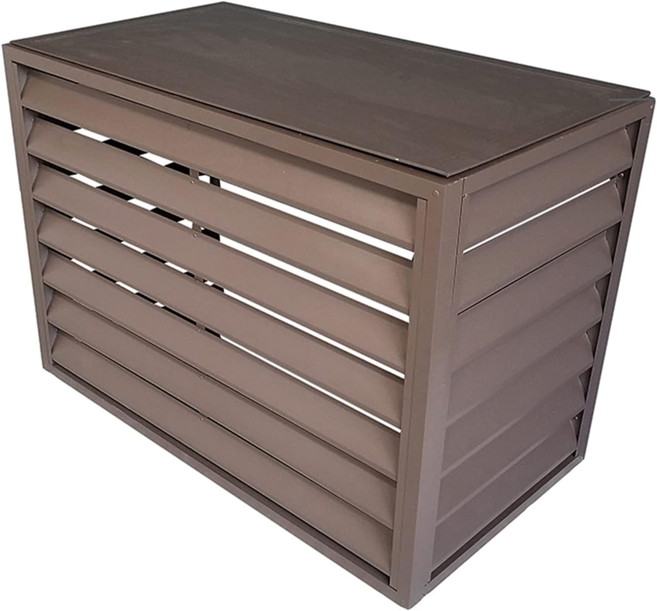 GENERIC Écran De Clôture Pour Climatiseur Extérieur – Coque En Alliage D'aluminium Pour Unités De Climatisation Et Volets De Support De Fleurs – Support De Plante En Métal (marron)