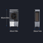  Climatiseur Mobile Sans Évacuation, Rafraichisseur D'air, Réservoir De 40 L, Oscillation à 120°, 4 Packs De Glace, Minuterie De 12 H, Télécommande, 3 Modes Et 3 Vitesses(90cm/35in)