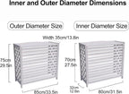 GENERIC Housses De Climatiseur Décoratives En Bois Avec Couvercle Supérieur, Support De Plantes Blanches Pour Une Décoration Extérieure Améliorée