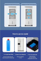 GENERIC Rafraîchisseur D'air, Climatiseur, Refroidissement Par Eau Glacée, Humidificateur, 3 Vitesses, Minuterie 12h, économe En énergie, Modèles Mécanique Et Avec Télécommande
