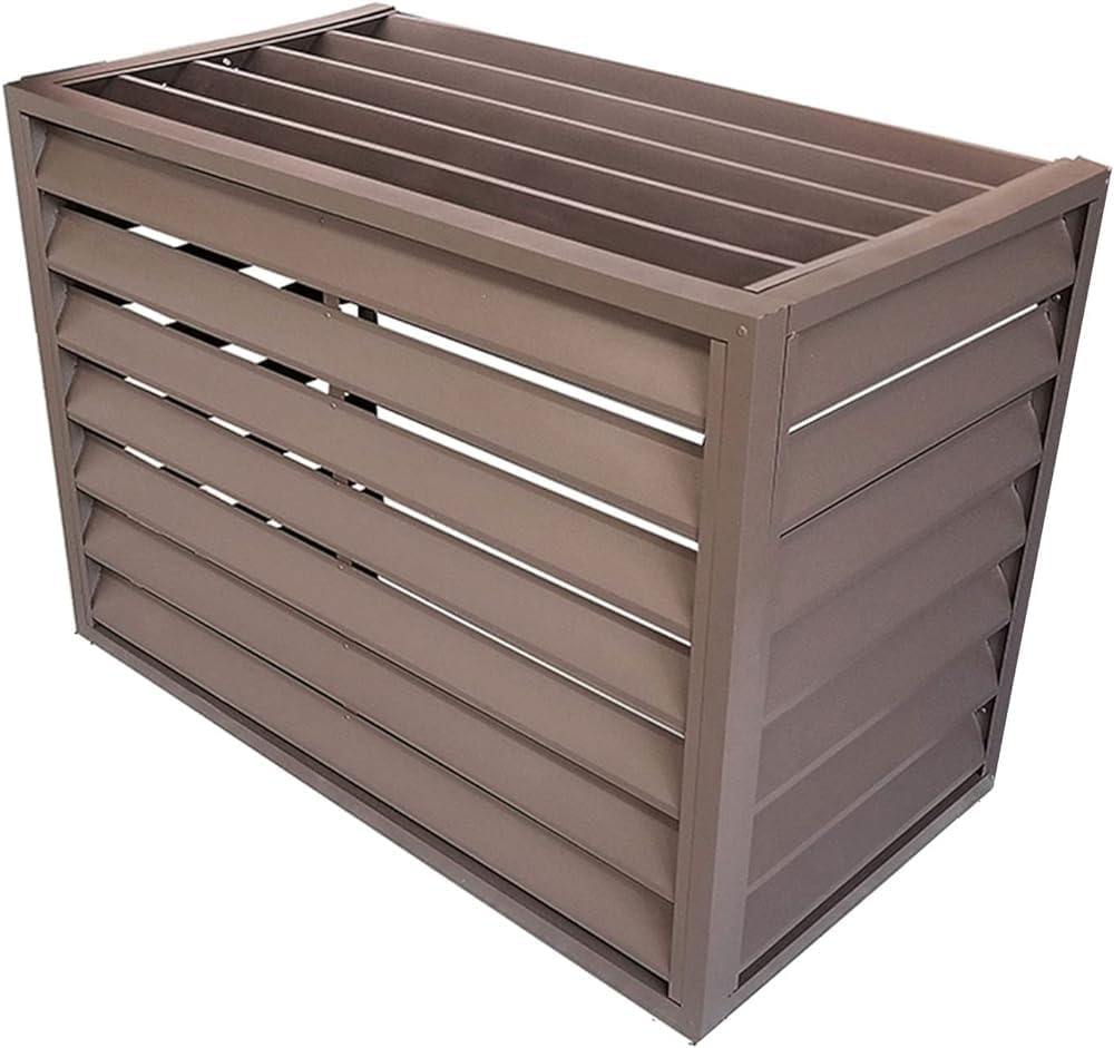 GENERIC Housse Antivol En Alliage D'aluminium Pour Climatiseur Extérieur Avec Volet Supérieur Pour Une Protection Sûre Et Une Résistance Aux Intempéries
