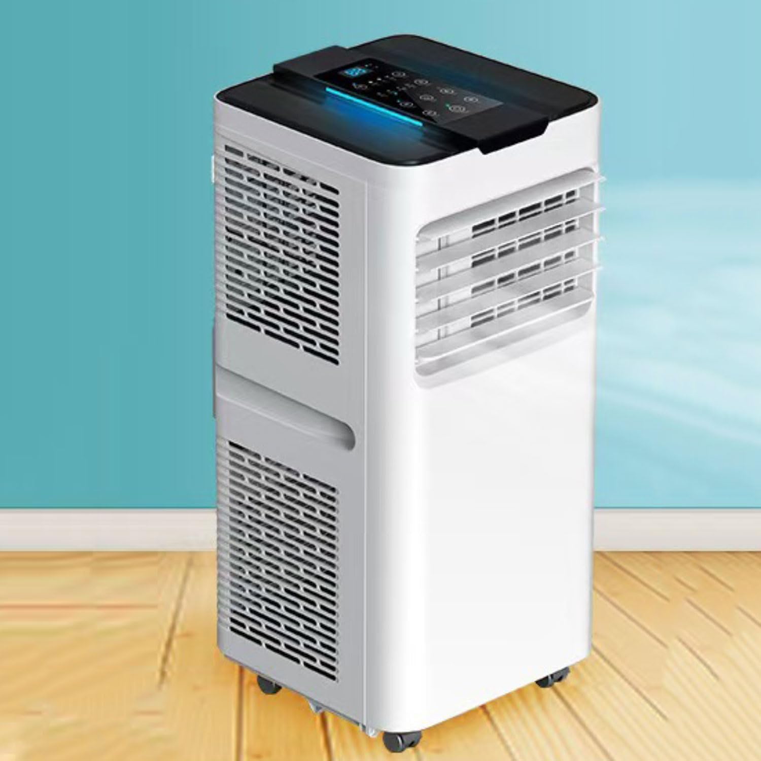 GENERIC Climatiseur Portable Refroidit Jusqu'à 30 M², Unité AC Intelligente Avec Télécommande, Refroidissement Silencieux Avec Modes De Veille Et Ventilateur Frais Et Sec, Kit De Fenêtre Minuterie 24 Heures