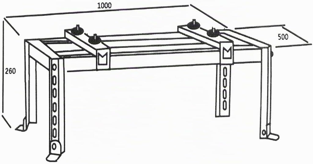  Maclean MC-864 Support De Climatisation Pour Chauffage Au Sol 280-870 Mm/230-450 Mm Jusqu'à 70 Kg Max. 36000 BTU