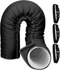  150cm Housse Portable Pour Tuyau De Climatisation Avec 3Sangles,Pour5/5.9in | Fibre De Polyester, Gris, Noir, Avec 3 Sangles à Boucle élastique, Lavable,protège Contre Les Dommages Extérieurs Para Maison