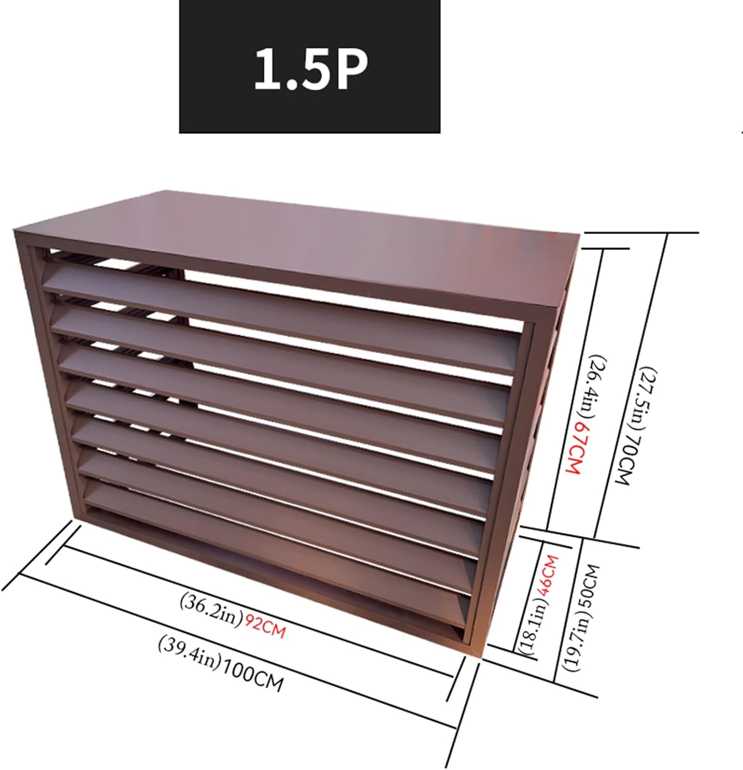  Housse De Protection Pour Mini Climatiseur Extérieur, Protection Contre Les Intempéries, Protection Antivol En Aluminium Robuste Avec Trou D'aération, Marron 2