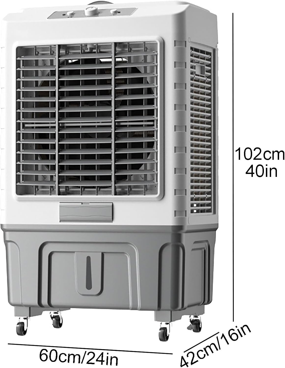 GENERIC Ventilateur De Refroidisseur évaporatif Portable, Refroidisseur De Marais à 3 Vitesses Avec 120 Oscillations, Grand Climatiseur De Réservoir D'eau Pour Garage De Bureau à Domicile, Moteur Puissant, Mo