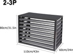  Lot De 2 Housses D'extérieur En Aluminium Pour Climatiseur - Motif Clôture Blanche - 110 X 60 X 80 Cm - Idéal Pour Cacher Des Unités Et Des Supports De Fleurs.