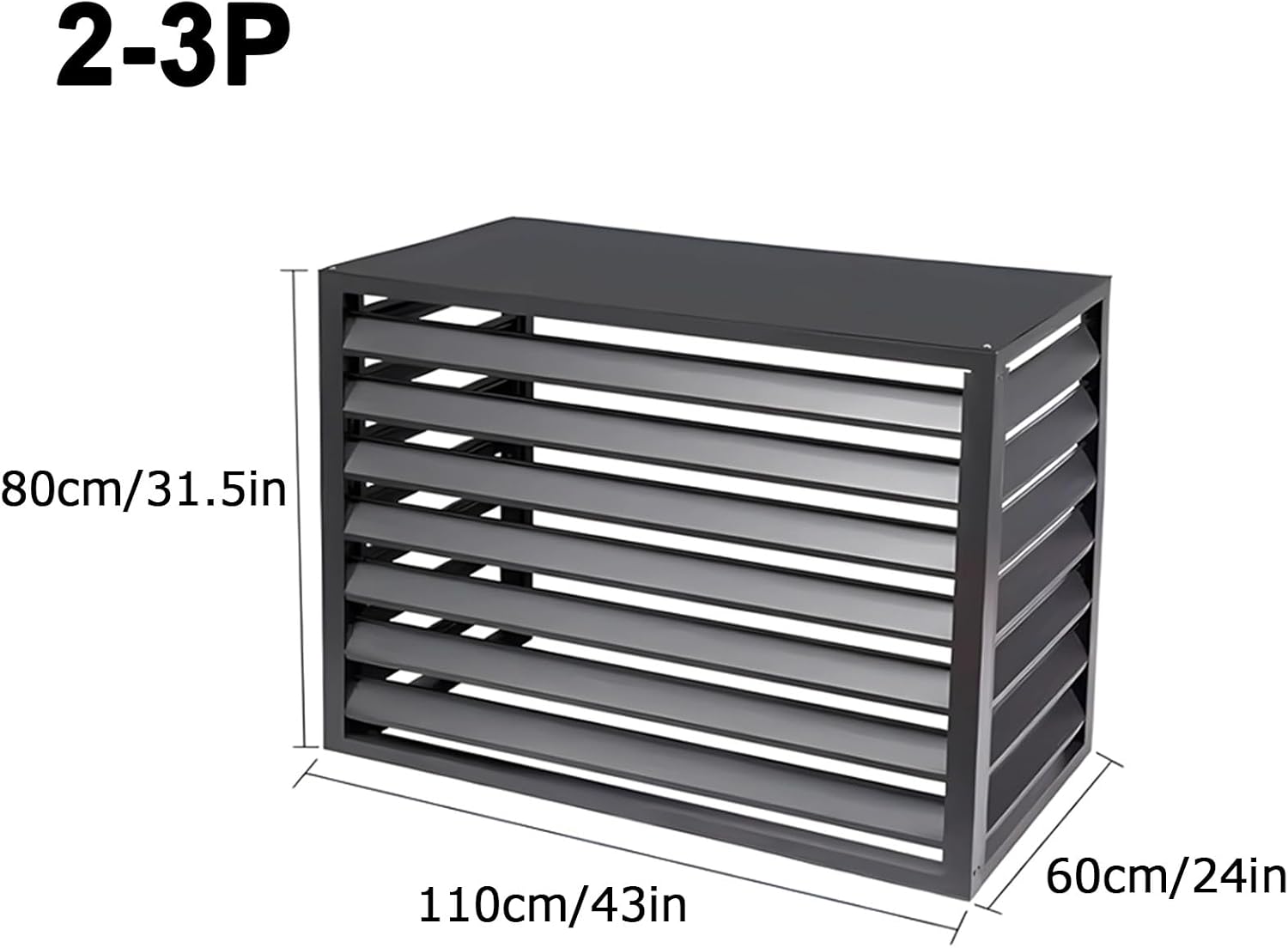  Lot De 2 Housses D'extérieur En Aluminium Pour Climatiseur - Motif Clôture Blanche - 110 X 60 X 80 Cm - Idéal Pour Cacher Des Unités Et Des Supports De Fleurs.