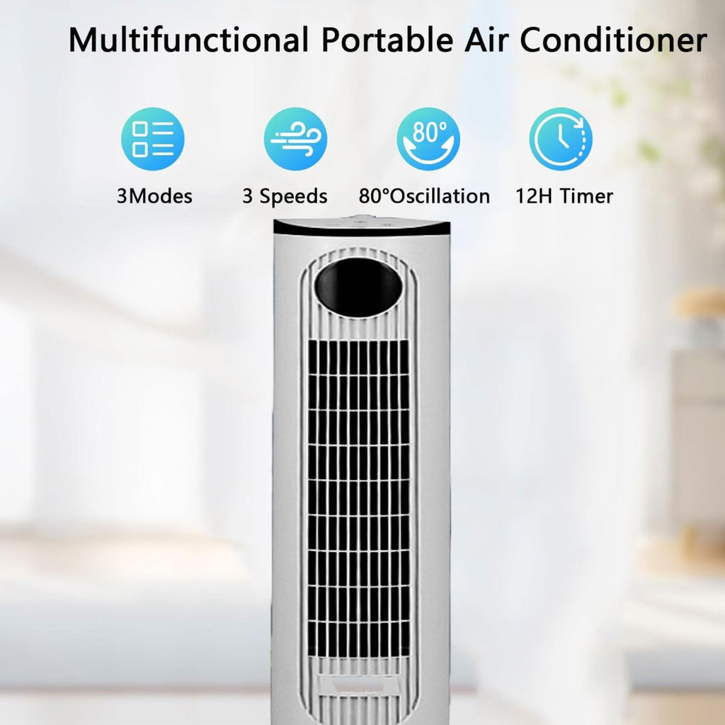 GENERIC Ventilateur De Tour Pour Chambre à Coucher, Refroidisseur D'évaporation Portable Avec Affichage LED, 3 Vitesses, Minuterie De Sommeil, Climatiseur Silencieux Pour Le Bureau à Domicile, Oscillation Lar