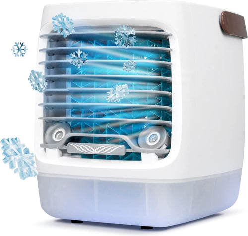  ChillWell Refroidisseur D'air Par évaporation 2.0 Pour Pièce – Mini Refroidisseur De Marais Portable à 4 Vitesses Avec Humidificateur | Unité De Refroidissement Personnelle Intérieure Dans La Chambre,