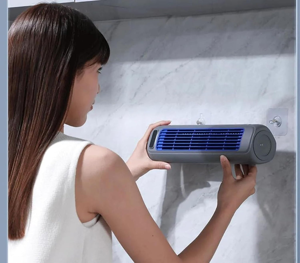  Ventilateur De Climatisation Portable, USB Rechargeable, 3 Vitesses, Mural, Refroidissement Silencieux Pour La Maison De Bureau De Chambre, Blanc D'abricot