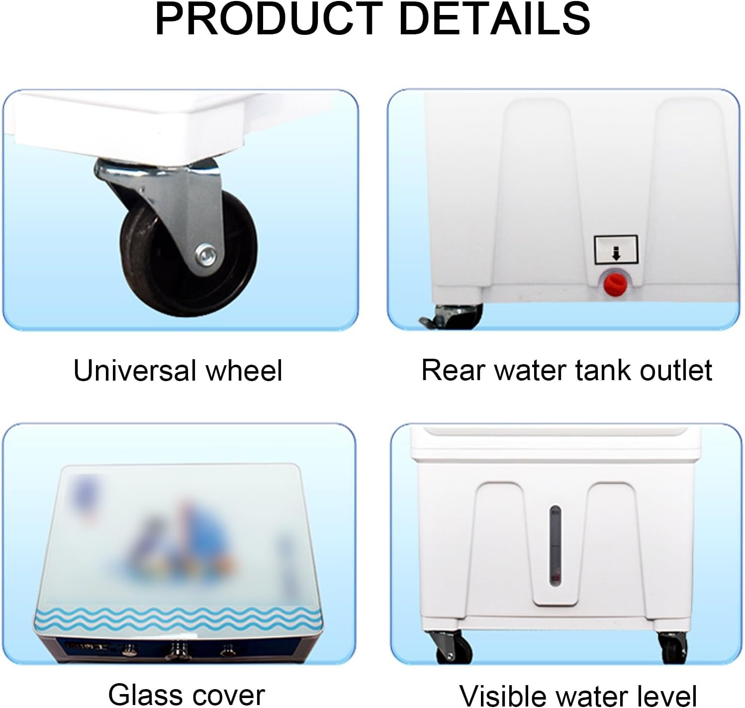  Climatiseur Mobile, Rafraichisseur D'air Silencieux, 30l Large Réservoir D'eau, 3 Vitesses De Vent, Oscillation à 120 °, Commande Par Bouton, Climatiseur Portable Pour Usage Extérieur Et Intérieur