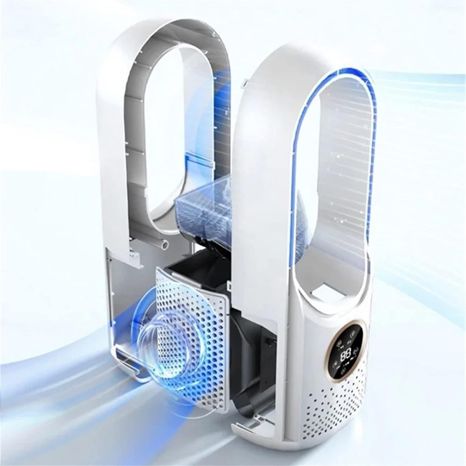  Climatiseur Portable, Rafraîchisseur D'air, Ventilateur électrique Sans Pales, Climatiseur Portable Silencieux Avec Minuterie, Humidificateur Et Purificateur D'air