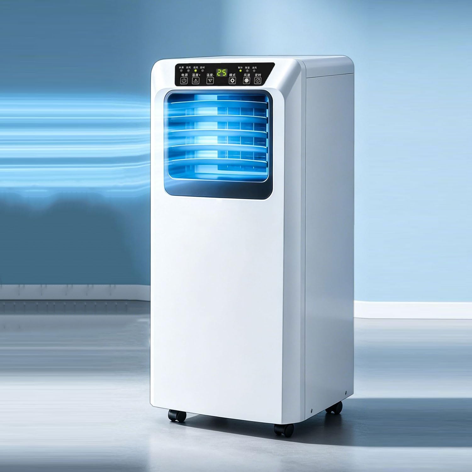  Climatiseur Portable, Unité Intelligente AC Silencieuse Avec Le Mode De Sommeil Cool Dehumidify, Télécommande, Minuterie 24H, Oscillant 120 °, Ventilateur De Refroidissement Pour Chambre à Coucher