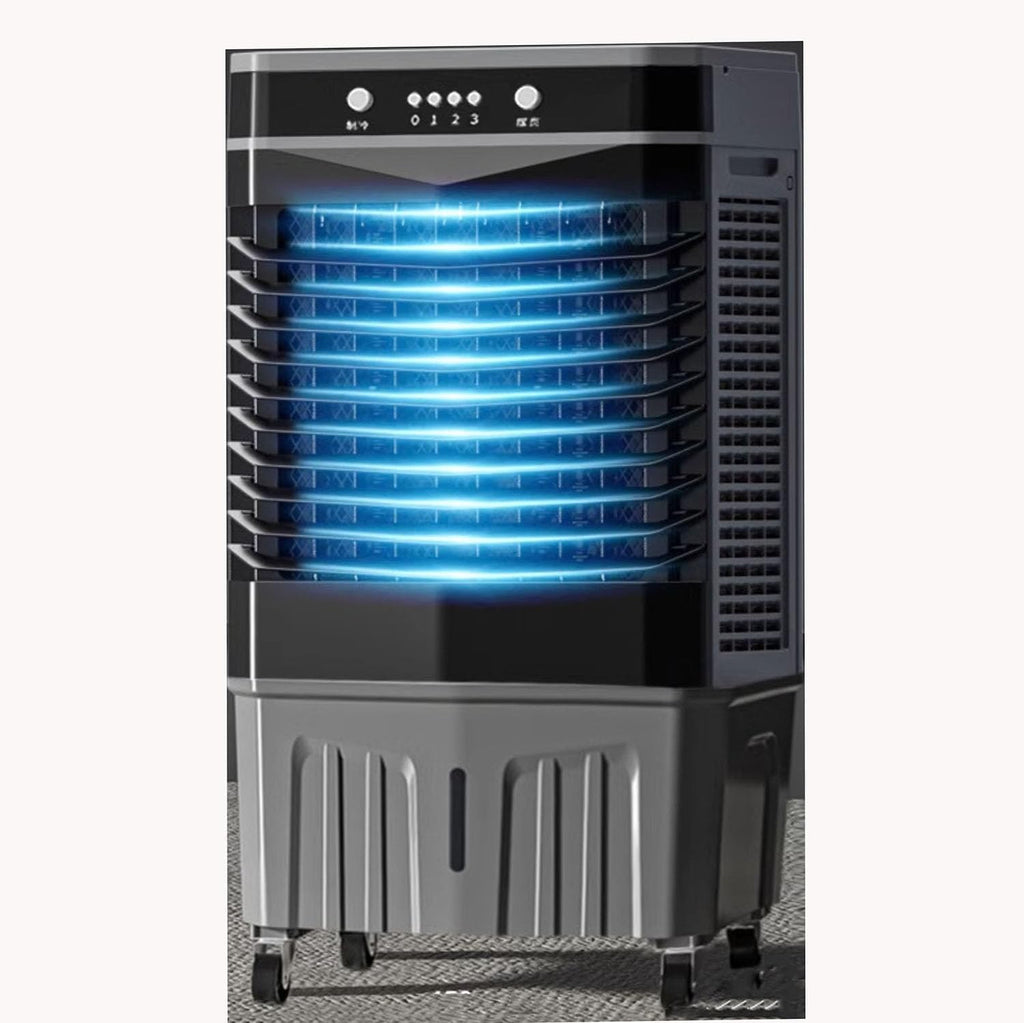 GENERIC Refroidisseur évaporatif, Oscillation 120°, 3 Vitesses, Télécommande, Minuterie 12H, Ventilateur De Marécage Portable De Grand Réservoir Pour Le Patio De L'ambiance Garage Faible Bruit Efficace Refroi