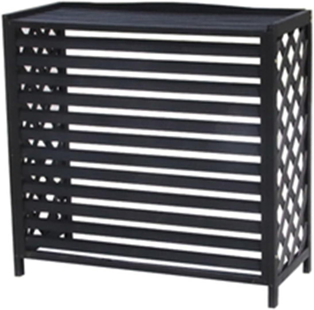 GENERIC Housse De Climatiseur En Bois Massif Et Support De Fleurs Noir Pour Climatiseur - Store élégant Pour Climatisation - Convient Aux Unités De 105 X 47 X 80 Cm - Solution De Décoration Intérieure