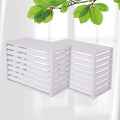  Lot De 2 Housses D'extérieur En Aluminium Pour Climatiseur - Motif Clôture Blanche - 110 X 60 X 80 Cm - Idéal Pour Cacher Des Unités Et Des Supports De Fleurs.