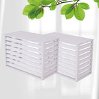  Lot De 2 Housses D'extérieur En Aluminium Pour Climatiseur - Motif Clôture Blanche - 110 X 60 X 80 Cm - Idéal Pour Cacher Des Unités Et Des Supports De Fleurs.