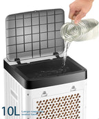 GENERIC Refroidisseur D'air Portable 10L Refroidisseur D'eau, Unité De Courant Alternatif évaporatif Sans Vent Avec 3 Vitesses, Télécommande, Fonction Oscillante, Fonctionnement Silencieux Pour L'utilisation