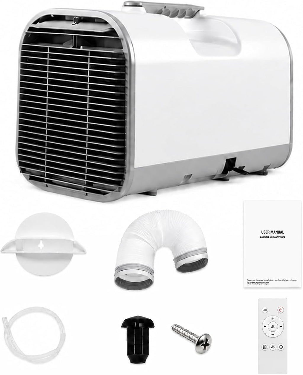  Climatiseur Mobile Camping 4000 BTU, Clim Portable Silencieux Basse Consommation 420W Sans Fenêtre Pour Tente Camping Car Camion Van Garage Intérieur Extérieur