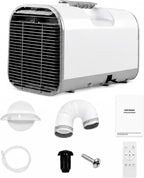  Climatiseur Mobile Camping 4000 BTU, Clim Portable Silencieux Basse Consommation 420W Sans Fenêtre Pour Tente Camping Car Camion Van Garage Intérieur Extérieur
