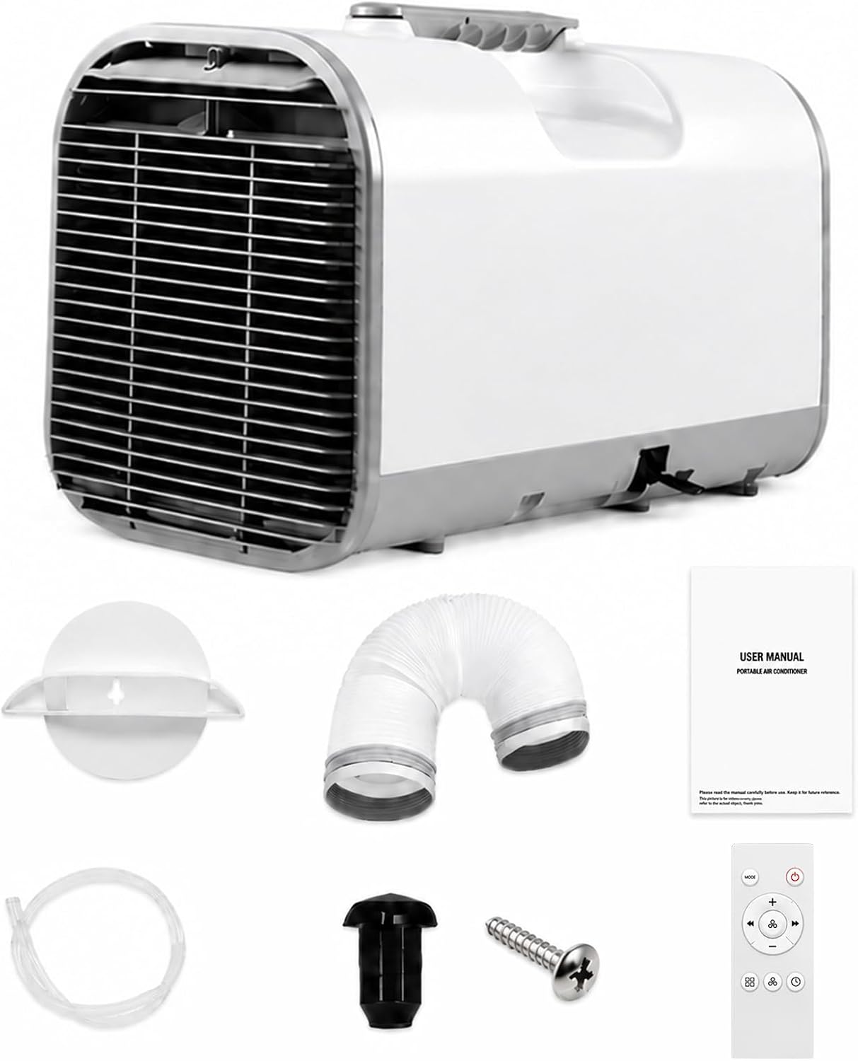  Climatiseur Mobile Camping 4000 BTU, Clim Portable Silencieux Basse Consommation 420W Sans Fenêtre Pour Tente Camping Car Camion Van Garage Intérieur Extérieur