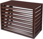 GENERIC Housse De Protection Décorative Pour Climatiseur D'extérieur En Aluminium Résistant Aux Intempéries Marron 100 X 70 X 50 Cm