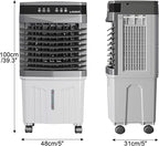  Climatiseur Mobile Silencieux 13.2L, 3 En 1 Refroidisseur D'air Portable Avec Humidificateur, Ventilateur, Sans évacuation, 3 Vitesses, 12H Minuteries, 120°Oscillation For Chambre, Cuisine