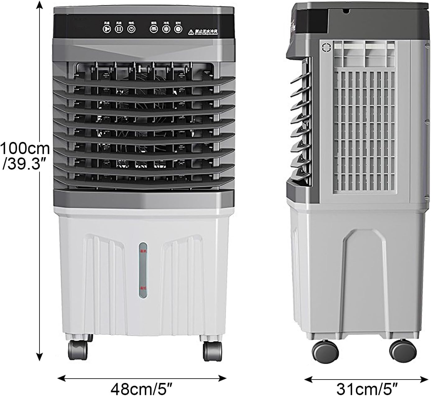  Climatiseur Mobile Silencieux 13.2L, 3 En 1 Refroidisseur D'air Portable Avec Humidificateur, Ventilateur, Sans évacuation, 3 Vitesses, 12H Minuteries, 120°Oscillation For Chambre, Cuisine