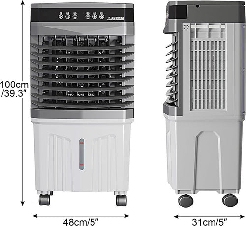  Climatiseur Mobile Silencieux 13.2L, 3 En 1 Refroidisseur D'air Portable Avec Humidificateur, Ventilateur, Sans évacuation, 3 Vitesses, 12H Minuteries, 120°Oscillation For Chambre, Cuisine