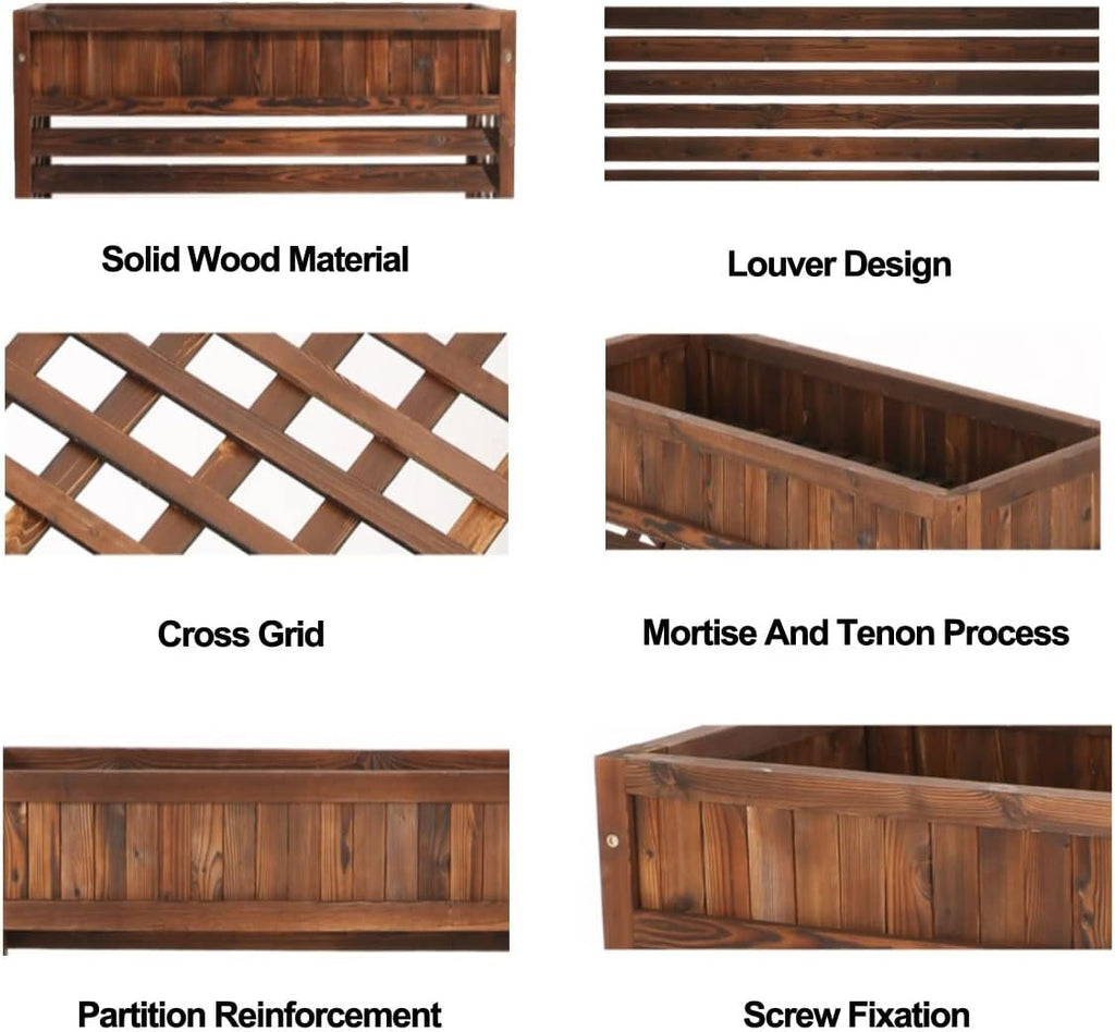  Housse De Climatisation Extérieure En Bois, Clôture De Climatiseur, Support De Fleurs, étagère De Rangement Pour Plantes Pour Condenseur Extérieur, Grilles De Protection
