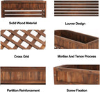 Housse De Climatisation Extérieure En Bois, Clôture De Climatiseur, Support De Fleurs, étagère De Rangement Pour Plantes Pour Condenseur Extérieur, Grilles De Protection