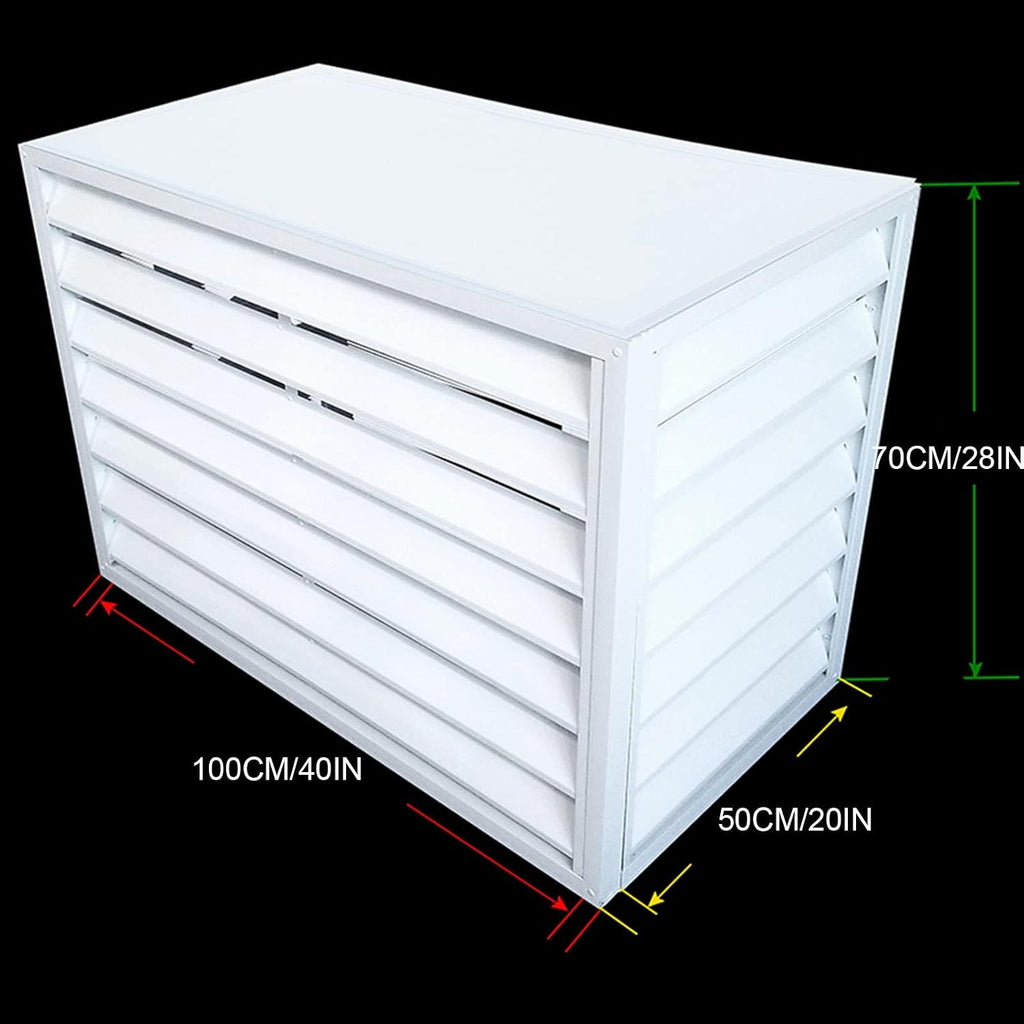GENERIC Housse De Protection Décorative En Aluminium Pour Climatiseur Et Pompe à Chaleur - Résistante Aux Intempéries - Pour Un Usage Domestique