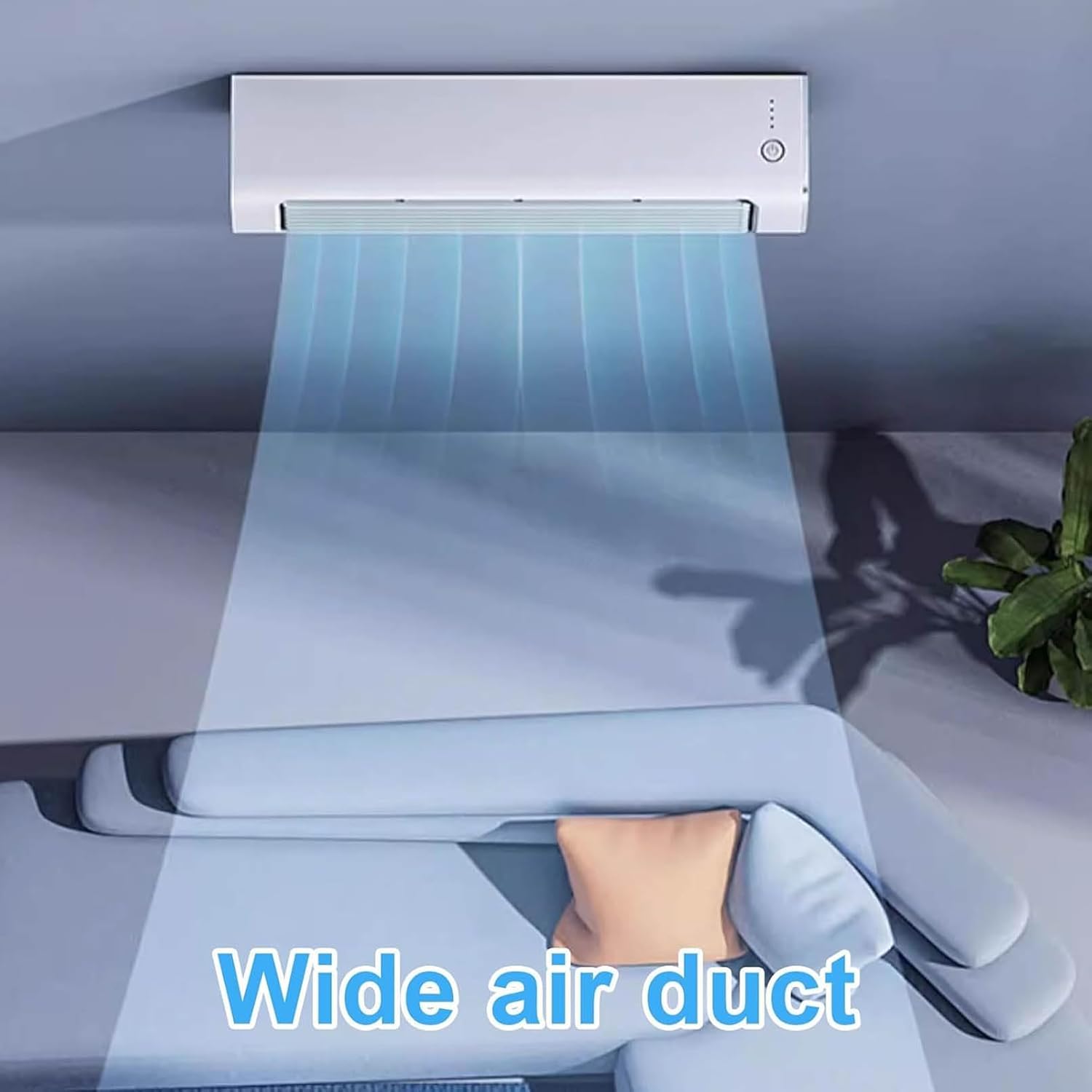  Climatisation Murale 5W Avec Télécommande, Alimentation à 3 étages Et Conception Sans Feuilles Pour Un Fonctionnement Silencieux Dans Le Bureau, La Chambre Ou La Salle De Bain, Montable De Manière Fle