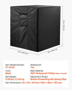  VEVOR Housse De Climatiseur Extérieur, 86,3x86,3x76,2 Cm, Couverture De Protection Climatiseur, Tissu Polyester Étanche Trois Couches, Ventilation Maille, Taille Universelle, Cache Pour Clim Extérieur