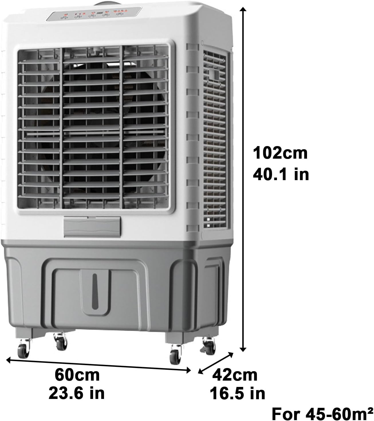  Générique Climatiseur Portable, Refroidisseur évaporatif 3 En 1 Avec Réservoir De 50 L, 6 Blocs Réfrigérants, Télécommande, Minuterie 7 H, Pour La Maison, Le Bureau Ou Le Dortoir (55 L)