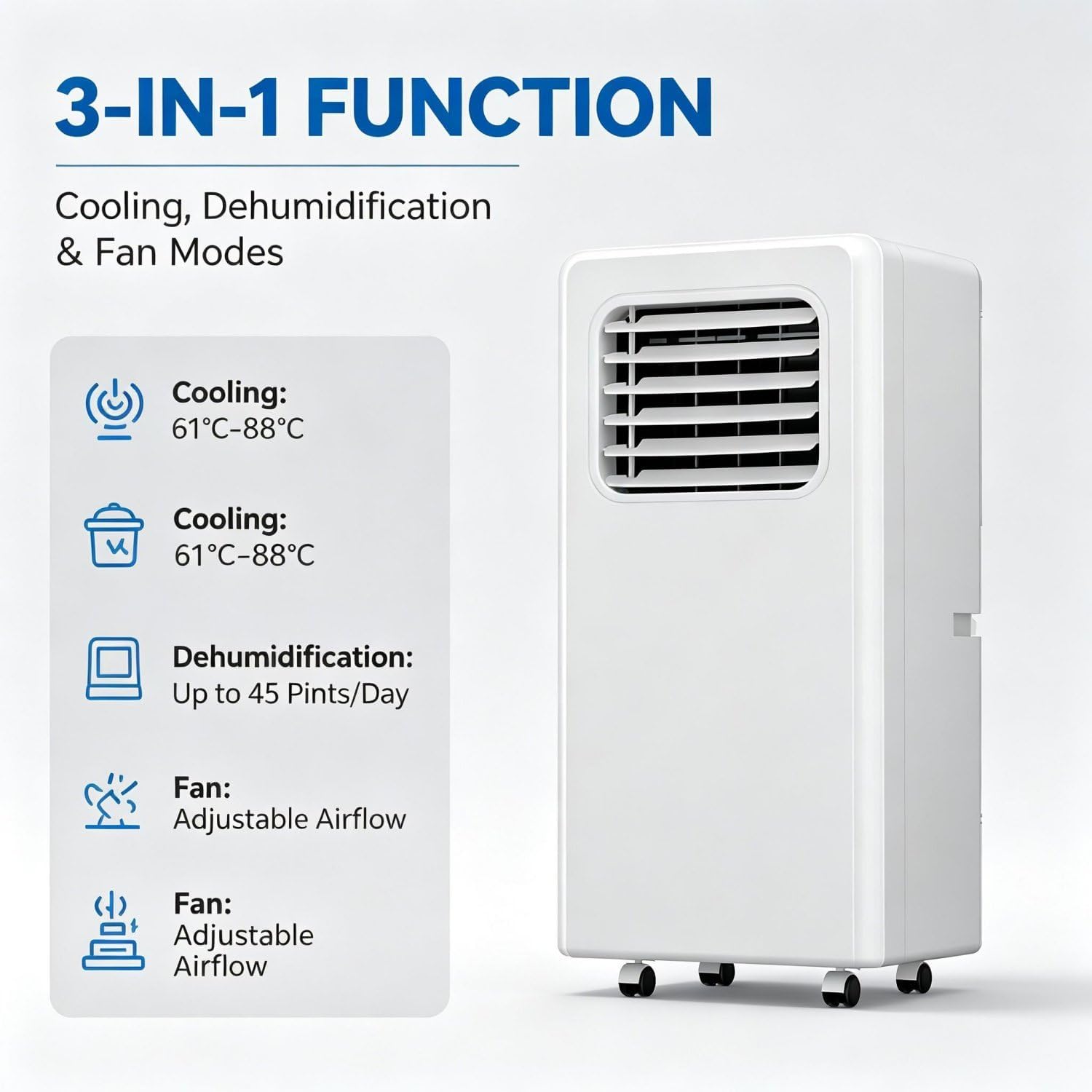 Climatiseur Portable, Réfrigération 550 Pouces Carrés 12000BTU | Climatiseur Sur Pied Ultra Silencieux ; Mode Nuit ; Climatiseur Portable Pour Chambre D'enfant Et Utilisation Nocturne