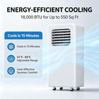  Climatiseur Portable, Réfrigération 550 Pouces Carrés 12000BTU | Climatiseur Sur Pied Ultra Silencieux ; Mode Nuit ; Climatiseur Portable Pour Chambre D'enfant Et Utilisation Nocturne