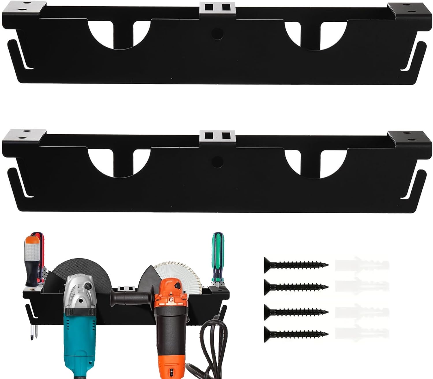 GENERIC Support De Meuleuse D'angle – Support Mural Pour Meuleuse D'angle, Crochets De Cordon Attachés à 2 Fentes Pour Outils électriques, Tournevis, Polisseuse