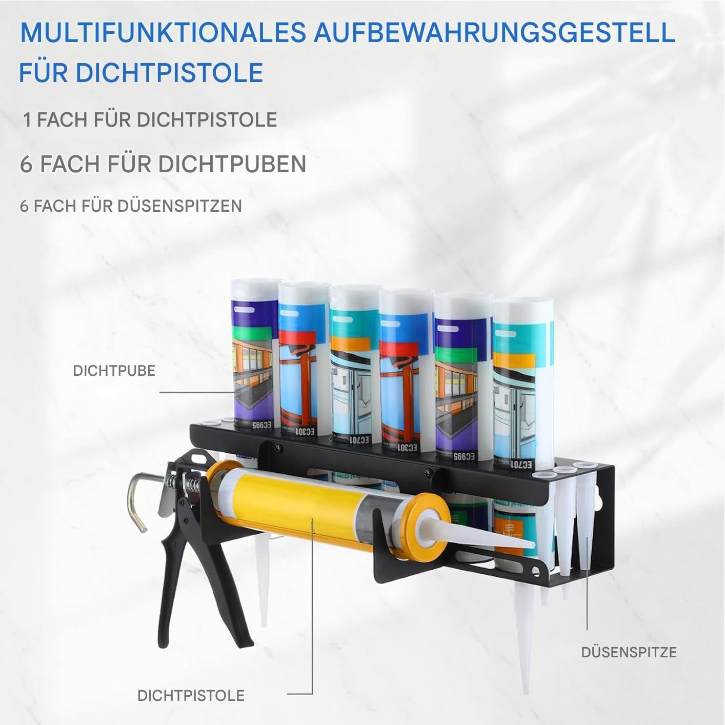  Support De Tube De Calfeutrage Mural Robuste, 42 Cm, Rangement De Calfeutrage Manuel Pour Ouvriers Du Bâtiment, Rénovateurs, Bricoleurs, Personnel D'entretien, Améliorateurs De La Maison