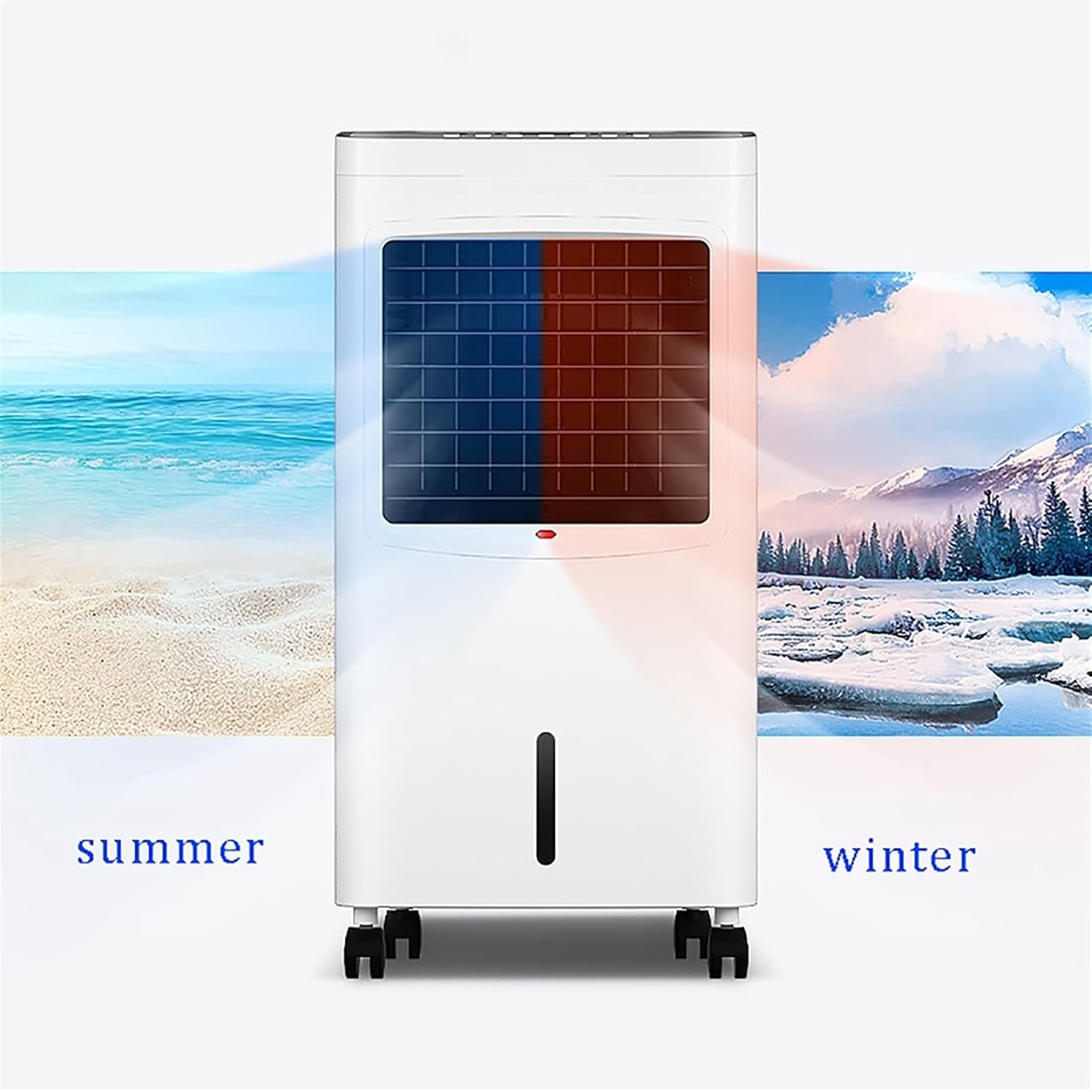 GENERIC Refroidisseur D'air évaporatif Portable Avec Ventilateur De Chauffage à Distance, 75W Et Chauffage 2000W Pour Le Bureau à Domicile, Réservoir D'eau 8L, Fonctionnement Silencieux, Idéal Pour Un Contrôl