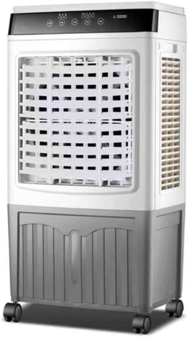 GENERIC Refroidisseur D'air évaporatif Portable Avec Réservoir D'eau 40L Et 2 Packs De Glace Efficace D'énergie 3 Vitesses 120° Oscillation Ventilateur De Refroidissement D'épargne D'espace Climatisation Indu