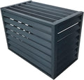 GENERIC Écran De Clôture Pour Climatiseur Extérieur - Volets En Alliage D'aluminium Et Support De Fleurs - Couvercle En Métal Anti-corrosion Pour Unité Extérieure - Support élégant Pour Plantes (noir A