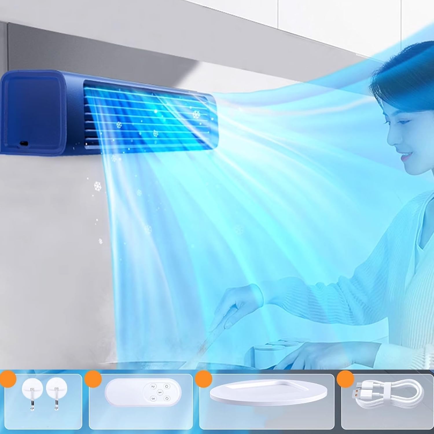 GENERIC Refroidisseur D'air évaporatif Portable Avec Télécommande, 3 Vitesses Et Conception Sans Lame Pour Un Ventilateur Oscillant Compact à Domicile à Domicile Silencieux