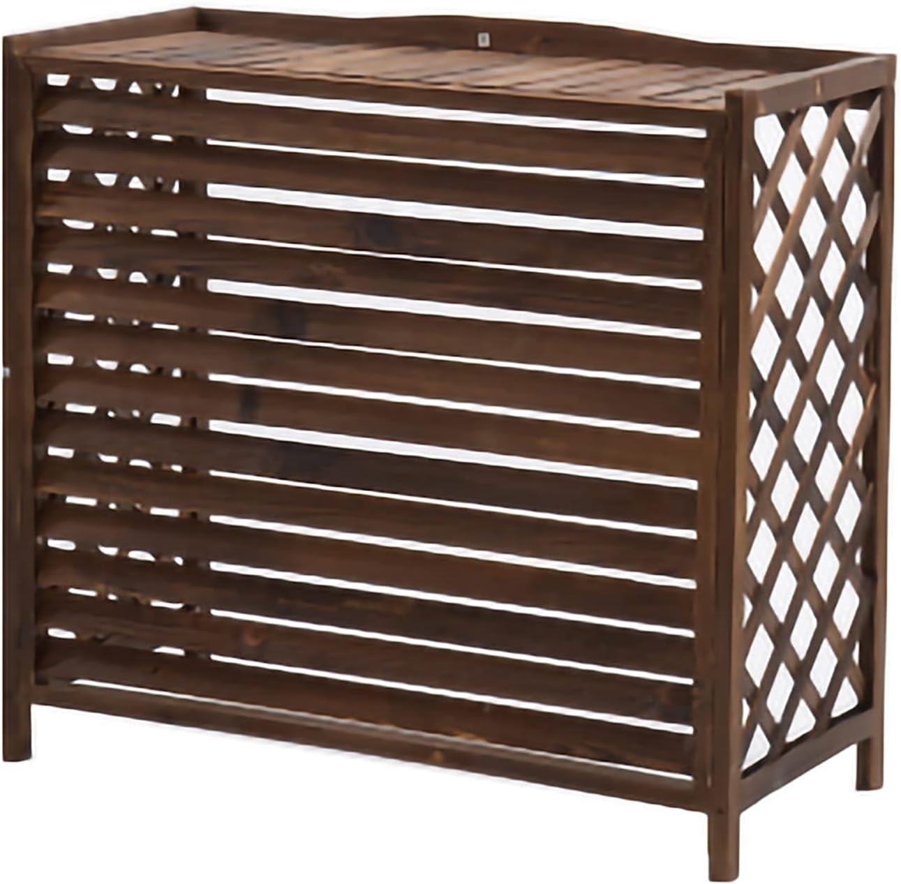  Housse Climatiseur Extérieur Couverture,Couvercle De Climatiseur En Bois Support De Climatiseur Extérieur En Bois, Grille Couvercle Extérieur De Climatiseur En Bois Anti-corrosion à Persiennes, S