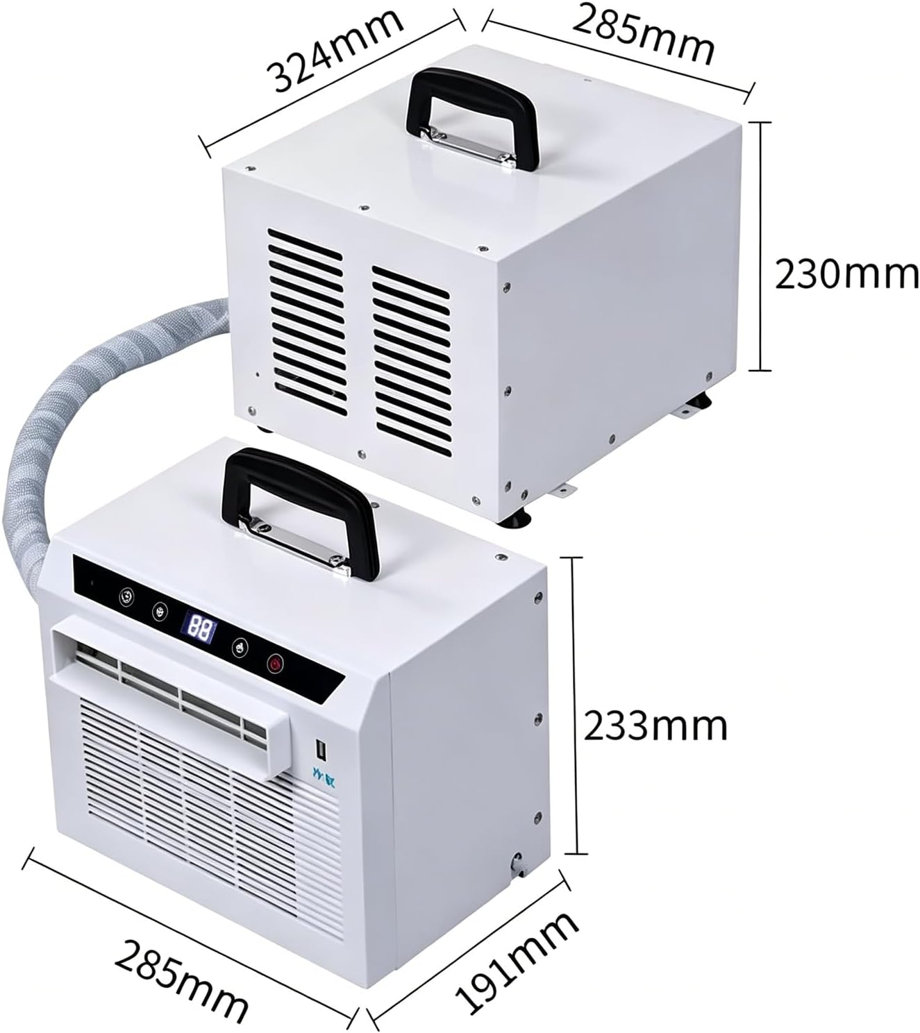  Climatiseur Split Portable Avec Wi-FI Et Télécommande, Rafraîchisseur D'air 13000BTU, Minuterie 24 H, Poignée Supérieure, Pour Tentes, Camping-Cars, Maisons, Bureaux Et Camping