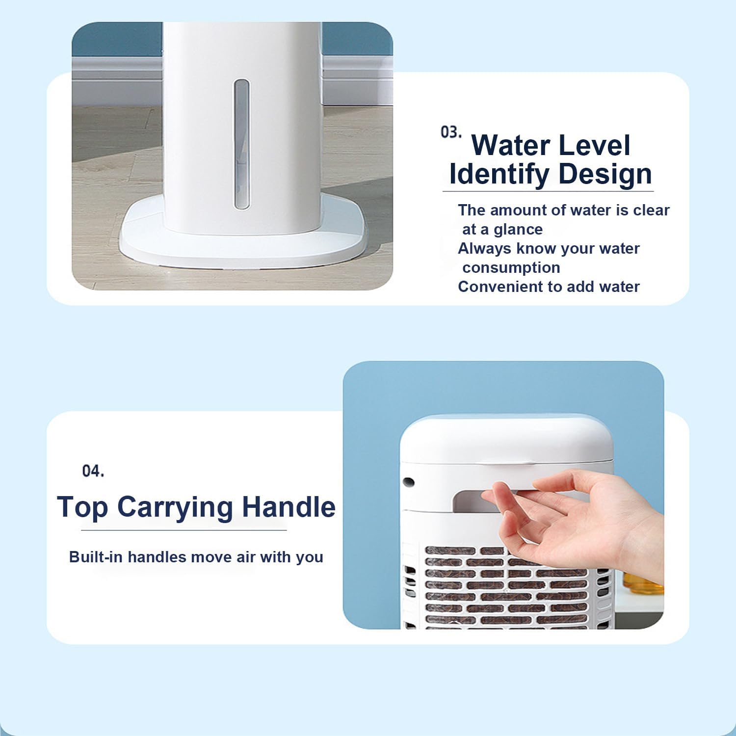 GENERIC Refroidisseur D'air De Tour Silencieux Avec Ventilateur De Refroidissement Par évaporation à Distance à 3 Vitesses Pour Chambre à Coucher Et Bureau, Unité De Climatisation Portable Efficace En énergie